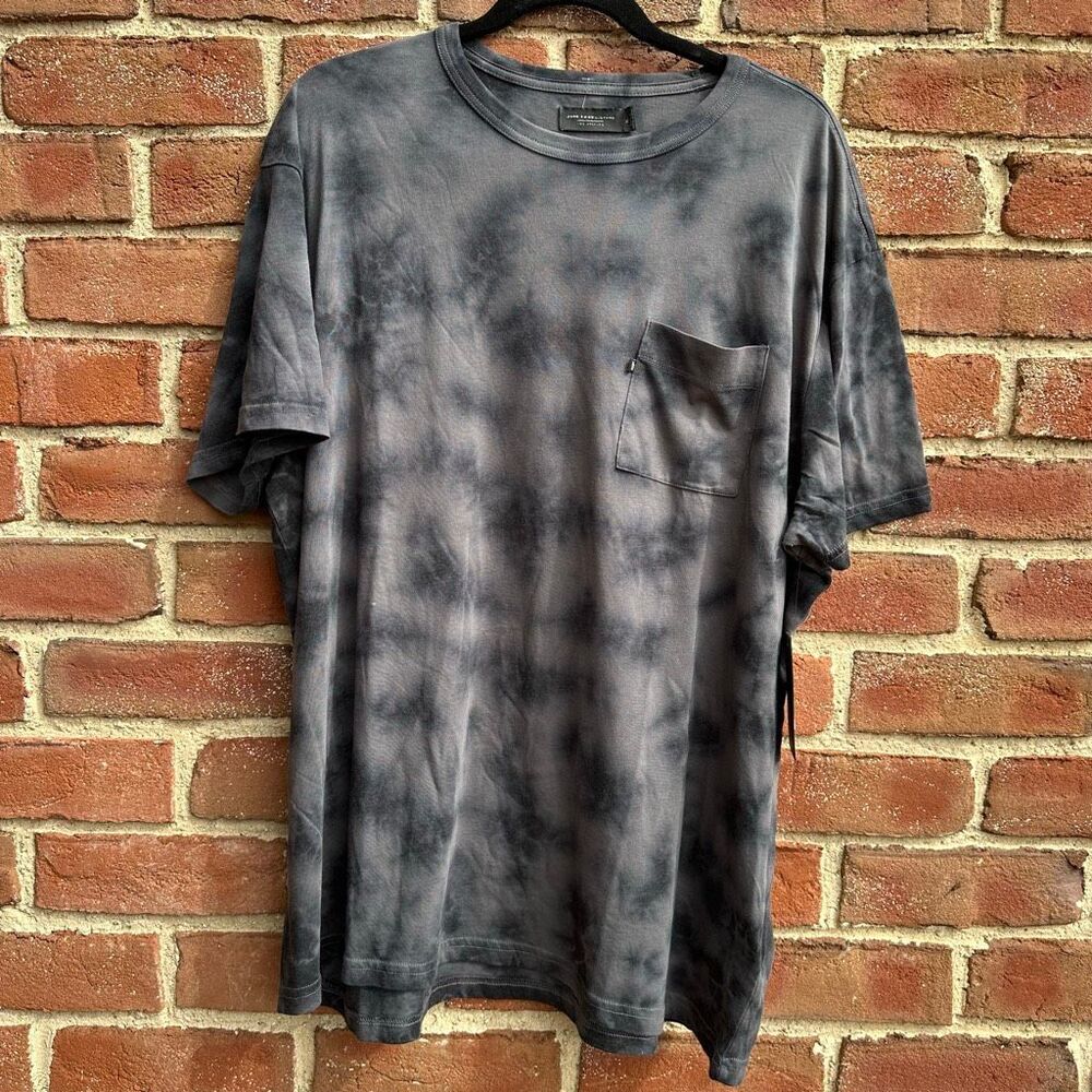 Junk Food Andy Pocket Tie Dye T-Shirt Meteorite Gray Black Mens XL NEW